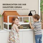 Sköldpaddshus Orange Trä för Reptiler 2 Nivåer Terrarium med Lamphållare och Sovplats Rymlig Bur med God Ventilation