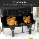 Airfryer 2700 W med 8 Inställningar, Svart + Silver, 41,8 x 39,2 x 31,1 cm