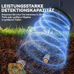 Metalldetektor Bärbar Locator med LCD Skärm Mörkgrå av Plast och Metall för Jakt och Reliker Vattentät Sökare med 5 Lägen