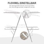 Hopfällbar Torkställning i 3 Nivåer, Flexibel Torktumlare i Rostfritt Stål, Platsbesparande Design för Tvättstugan, Silver/Vit, 138 x 60,5 x 112 cm