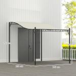 Påbyggnadspaviljong Pergola Med Tak, Vattenavvisande Paviljongtak, Fristående Trädgårdspaviljong Uteplats Paviljong Kapell Solskydd För Terrassträdgård Ca. 2,5X3X2,5 M Krämvit
