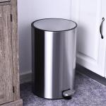 Pedalhink Rostfritt Stål Hygienisk Papperskorg med Mjukstängande Lock och Innerhink Silver 25,8 X 42 Cm 12 L