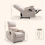 Avslappningsstol Massagestol Beige av Mikrofiber och Metall för Vardagsrum TV Stol med Liggfunktion och Fjärrkontroll Bekväm