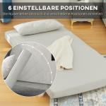 Bäddfåtölj i Nordisk Design, Hopfällbar Enkelsoffa med Justerbart Ryggstöd, Bekväm Gästsäng i Linnetyg för Vardagsrum, Grå