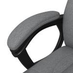 Kontorsstol Datorstol Grå av Linnelook och Metall för Bekvämt Arbete Ergonomisk med Vippfunktion och Nackstöd 66 x 75 x 110-120 cm