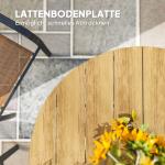 Trädgårdsbord med Kryssben och Lattdesign för Balkong och Uteplats Hållbar och Väderbeständig Teak och Aluminium Diameter 118 cm för Trädgård