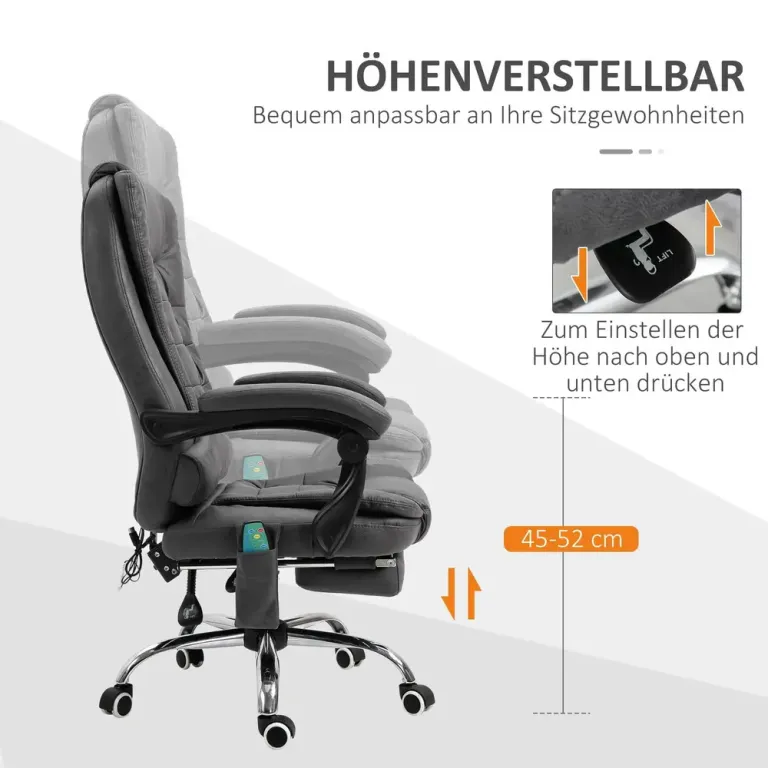 Kontorsstol med Massagefunktion 65 x 160 x 104 cm