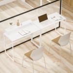 Skrivbord Hopfällbar Platsbesparande Vit MDF för Hemmakontor med Monitorhylla Arbetsbord för Studier 100x48x87,5 cm