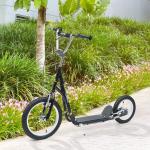 Sparkcykel med Handbroms 16 Tum, Robust Skoter för Barn med Stora Hjul, Säker Körning på Alla Underlag, Svart, 135 x 58 x 92-100 cm, 5 år+