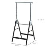 Såghäst Höjdjusterbar Hopfällbar Metall upp till 200 Kg för Träarbete Svart 68 X 56 X 80-130 Cm