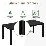 Trädgårdsbord Aluminiumbord Svart Trä-Plast Polywood för Trädgård och Terrass Väderbeständigt och Modernt 120 X 70 Cm