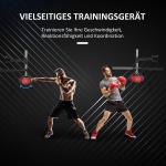 Väggmonterat Boxningsställ med Speedball och Reflex Bar, Höjdjusterbar, Svart/Röd