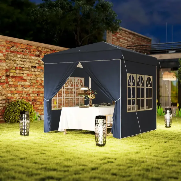 Lusthus Partytält Pop-up Paviljong Vit 2,5 x 2,5 m