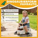 Gåbil Dino-Design Gräddvit och Brun Plast för Barn Leksaksbil med Ljud och Ljus Säker Konstruktion med 4 Hjul Rolig Lek