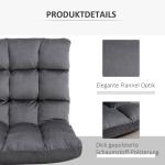 Golvstol Golvfåtölj Grå av Metall och Skum för Avkoppling 3-i-1 Fällbart Ryggstöd med 13 Lägen Sittdyna Bekväm 55 x 71 x 53,5 cm