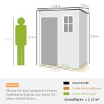 Plastverktygsbod med Takfönster, 1,14 m², Grå, 151 x 92 x 193 cm
