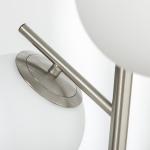 Golvlampa Stålampe Silver Vit av Glas och Metall för Vardagsrum med 3 Glasskärmar E27 Sockel Modern Belysning 169 cm 40 W