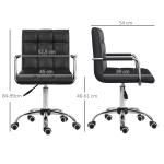 Ergonomisk Skrivbordsstol Höjdjusterbar 46-61 Cm med Armstöd för Kontor och Hemmakontor