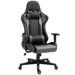 Ergonomisk Kontorsstol Gamingstol Snurrstol Konstläder och Skum Svart 67,5 X 74 X 126-136 Cm