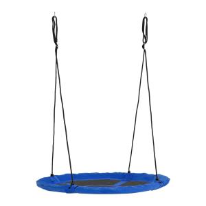 Bogunga Utomhusgunga Blå av Stål och Tyg för Barn Trädgårdsgunga Justerbar Höjd Lastkapacitet upp till 150 kg Ø 110 cm