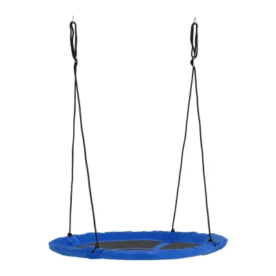 Bogunga Utomhusgunga Blå av Stål och Tyg för Barn 110 cm