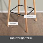 Barpallar Kökspallar Set om 2 Beige av Linne och Bokträ för Kök och Bar Bistropall med Sittdynor och Fotstöd Bekväm Design