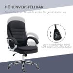 Kontorsstol Linnetyg med Vippfunktion Ergonomisk Skrivbordsstol Justerbara Armstöd för Hemmakontor Svart 64 X 75 X 111-121 Cm