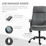 Massagekontorsstol Ergonomisk Skrivbordsstol Spelstol Höjdjusterbar Grå