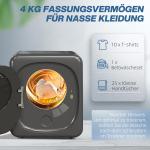 Torktumlare med UV-desinfektion, Kompakt Design, 4 kg Kapacitet i Rostfritt Stål, Grå
