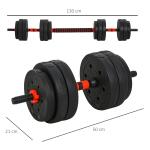 2-i-1 Hantelset 25 kg, Justerbar Hantel och Skivstång, Professionell Styrketräning för Hemmaträning