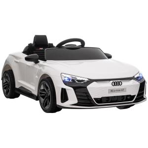 Barnelbil Audi RS e-tron GT Vit av Plast och Metall för Barn 3-5 År med Fjärrkontroll och Musik Hastighet upp till 5 km/h Licensierad
