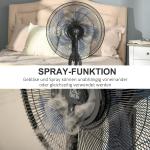 Golvfläkt med Vattendimma, Kraftfull Fläkt med Sprayfunktion för Svalka, Justerbar Höjd och Lutning, Svart, 120 cm, 2,8 l