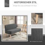 2-Sitsig Soffa i Tyg, Kompakt Tygsoffa med Träben, Bekväm Sittplats för Det Lilla Vardagsrummet, Ljusgrå, 117 x 56,5 x 77 cm
