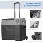 Bilkylskåp, Kylbox 50 L, upp till -20°C, Pekskärm, 2 Hjul, Teleskophandtag, 58,6 x 37,8 x 54,5 cm, Grå