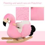 Gungdjur Flamingo Mjuk Plysch Söt Gungleksak med Säkerhetsbälte och Handtag för Små Barn Rosa 60 X 33 X 52 Cm