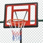 Basketstativ Basketkorg Svart av Stål och Plast för Utomhusbruk Höjdjusterbart Stativ med Hjul 160-210 cm