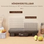 Dehydrator Mattork Svamptork med 6 Fack Svart av Plast och Metall för Frukt och Kött Timer 40-70°C 550 W