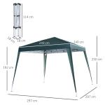 Hopfällbar Paviljong Partytält UV-Skydd Stål och Grön Polyester Inklusive Bärväska för Trädgård och Balkong Portabel 2,4 X 2,4 M