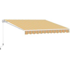 Vikarmsmarkis med Handvev Solskydd Gulbeige Aluminium för Balkonger och Terrasser Väderbeständig Stabil Utfällbar Markis