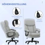 Stor Hög Kontorsstol med 200 kg Lastkapacitet, Robust med Mjuk Klädsel, Ljusgrå