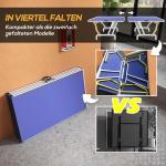 Bordtennisbord Pingisbord Blå av MDF och Metall för Fritid Hopfällbart med 2 Racketar 3 Bollar och Nät Turnering