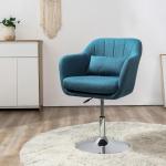Snurrstol i Linneliknande Polyester och Metall, 60 x 60 x 79–91 cm, Blå