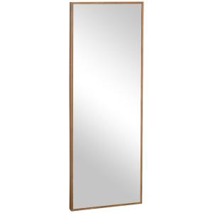 Väggspegel Helspegel Natur av Trä och Glas för Garderob Hall och Sovrum Dekorativ Inredningsdetalj Rektangulär 125 x 45 cm