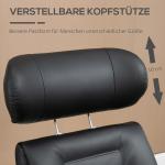 Relaxstol TV-stol med Pall Svart av Konstläder för Komfort och Avkoppling Vridbar Liggstol Lastkapacitet upp till 150 kg Ergonomisk Design