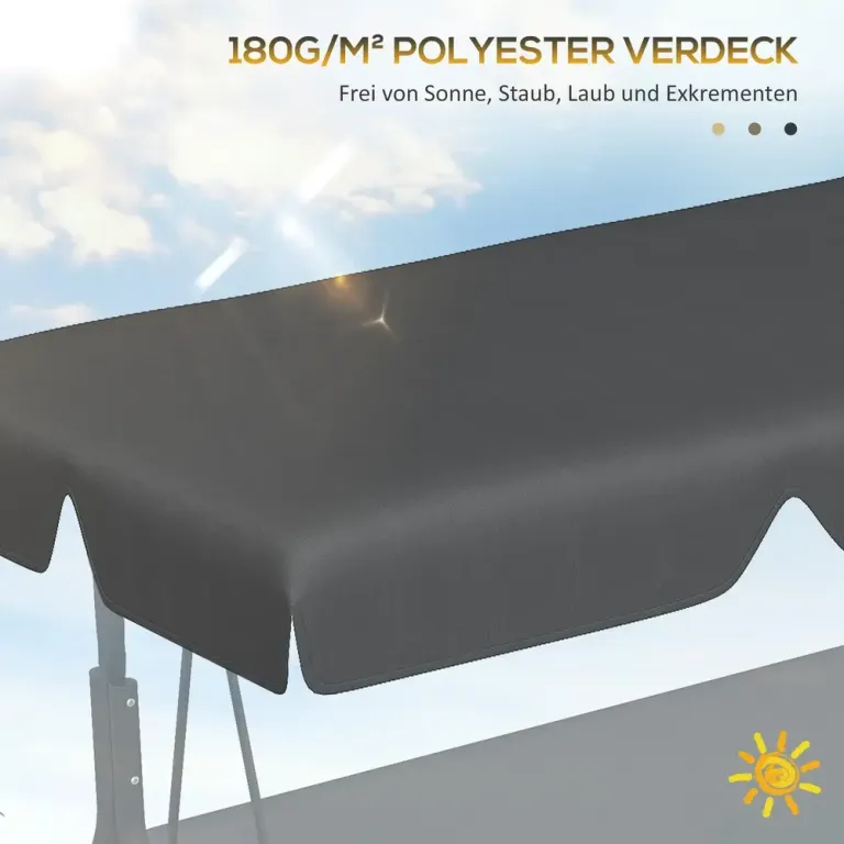 Hammock Ersättningstak Soltak Mörkgrå av Poly