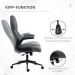 Kontorsstol Skrivbordsstol Mörkgrå av Tyg och Metall för Kontor och Hemmakontor Ergonomisk Snurrstol med Vippfunktion och Mjuk Kudde