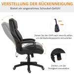 Kontorsstol med Massagefunktion, Höj- och Sänkbar Chefsstol, Ergonomisk Snurrstol, 6 Vibrationspunkter, Brun