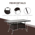 Matbord Trädgårdsbord Polyrattan med Glasbord Säkerhetsglas Elegant för Trädgård och Terrass Brunsvart 150 X 85 X 74 Cm