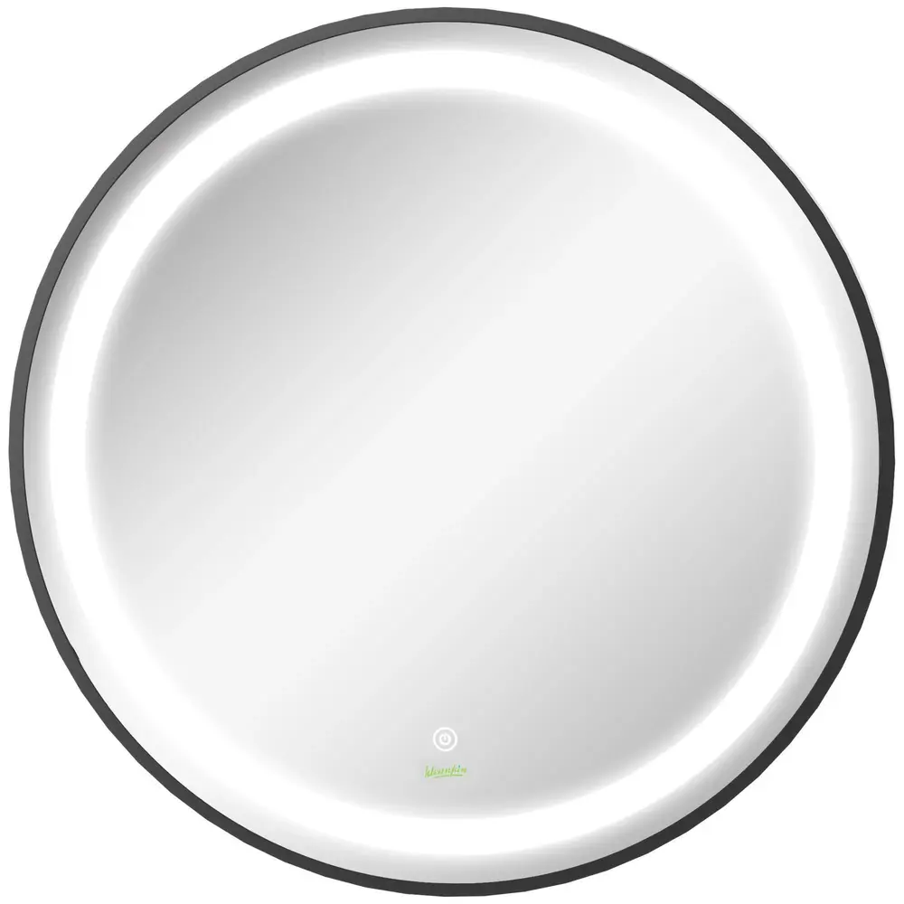 Kleankin Badrumsspegel LED Spegel Svart av Glas 60 Cm