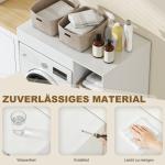 Överskåp Tvättmaskin Platsbesparande Vit Trä för Badrum och Tvättstuga Smart Förvaring över Toalett med Öppna Hyllor Robust Design